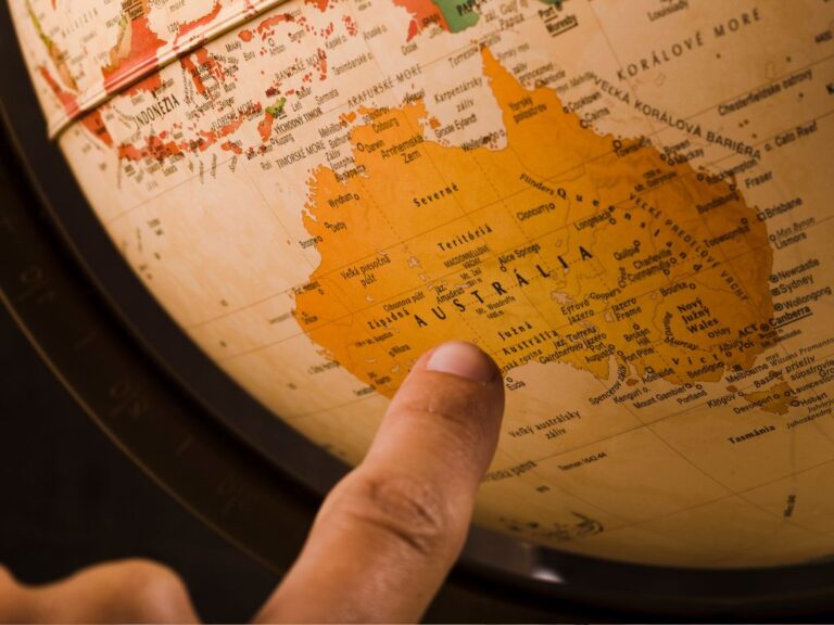 Imagem do mapa para ilustrar conteúdo sobre as novas regras para obtenção de visto de estudante para a Austrália.